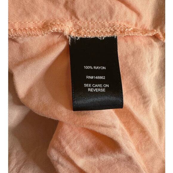 Torrid Plus 1X Babydoll Challis Tie Sleeve Top in Peach Mimosa - Picture 6 of 6